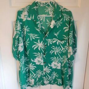 Vintage Green Hawaiian Shirt XL